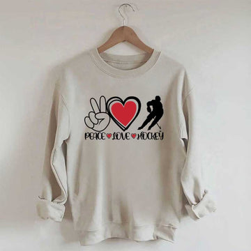 Peace Love Hockey Sweatshirt