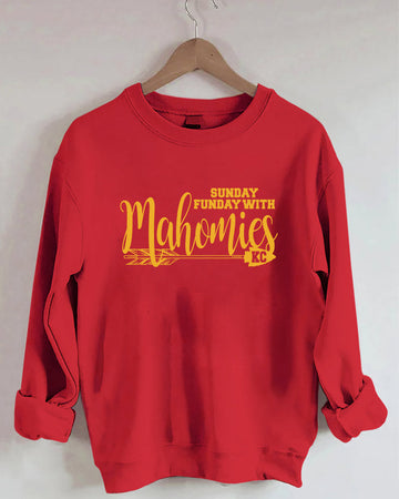 Sunday Funday with Mahomies KC Crewneck Sweatshirt