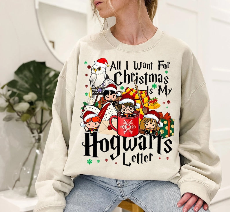 Vintage All I Want For Christmas Letter Sweathirt