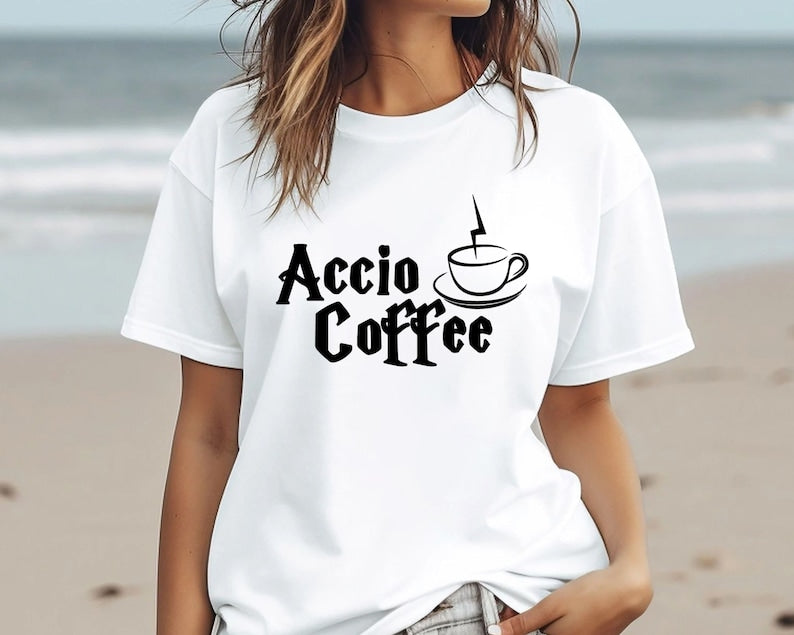 Accio Coffee Funny Wizard Shirt